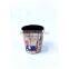 London Print Waste Bin Faux Leather Open Top Standing Trash Can