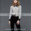 Office Lady Fashion Design Contrast Collar Cuff Striped Shirt