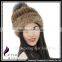 CX-C-239E New Arrive Luxury Top Quality Baggy Mink Fur Hat With Top Fur Ball Beret Beanie Hat Cap