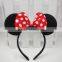 mouse ear halloween girls headband and bow
