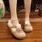 abstract women homemade linen sandals comfortable fisherman shoe folk slippers/Chinese ethnic flavor casual linen shoes