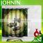 Hot sale poly fabric 3D print waterproof bath shower curtain with hook