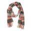 Inner Monglian Manufacturer Directly Wholesale 20% Cashmere 80% Wool Tassel Plaid Check Lady Scarf