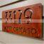 Customized outdoor advertising corten steel metal logo signage maker