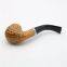 140 mm Length wooden resin short tobacco pipe with marble-pattern head for smoking