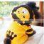 Winter Pet dog Cat yellow lion king coral fleece Clothes four feet Hoodie