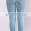 Fashion Ripped Hole Jeans Women High Waist Skinny Pencil Blue Denim Pants Girl Women Washed Jeans All Season
