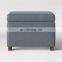 Reatai brown linen fabric antique footstool ottoman furniture bench fabric storage bench