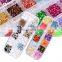 12 Grids Multi Style Mixed Colors AB 3D Charm Pearl Sequins DIY Alloy Art Decoration Set