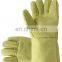 Yellow Aramid 500 degree heat resistant gloves Palm Reinforcement High Temperature Resistant Factory Workshop Protection