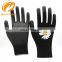 Custom Logo Work Gloves Machine Knitted Shell Black PU Gloves PU Grip Glove for Automotive Industry