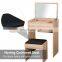 Dressing table set padded flip stool mirrored