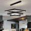 Decorative Stainless Steel Nordic Chandelier Lights LED Luxury Large Simple Black Box Living Room Chandelier Lamp