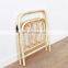 Hot Sale Rattan Woven Rack for Magazine Storage, Foldable Magazine Rack, Rattan Book Storage Organizer