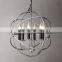 Classic retro metal industrial glass lampshade spherical chandelier for living room bedroom ceiling home decoration lighting