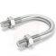 304 stainless steel u-bolt, manufacturer supply hot-dip galvanized u-shaped wire, square arc pipe clamp connecting pair