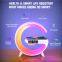 Wireless Charger Alarm Clock Bluetooth Speaker with APP Control RGB Night Light Charging Station for Phone