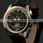 Luxurious Genuine Leather Strap Flying Tourbillon Automatic Mechanical Watch WM389
