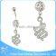 New cheap OEM surgical steel aqua zircon dangling jeweled butterflies belly button