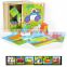 small baby toys pictures CMYK printing 6 different design 24 pcs puzzles wooden puzzle box