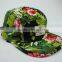 print 5-panel woven label camper cap