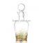 Clear transpant leadfree customized size crystal high quality real gold spot decal wine decanter with stopper