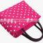 Popular waterproof nylon multicolor dot printed lunch bag for office