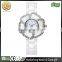 Flower shaped case white color ceramic watch for girls