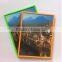 Wholesale cheap colorful standing and wall hanging PVC plastic photo frame
