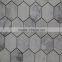 Hexagon shape marble mosaic floor tile