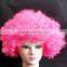 Cheap wild-curl up wig, colorful rainbow wig, Halloween clown wig, soccer fans wig