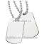 Customized laser engraved stainless steel dog tag pendant