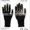 10 gauges nylon knitted working glove with black nitrile coated