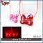 Fashion bowknot design christmas flashing led necklace