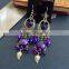 Wholesale Fashion Yiwu Antique Bronze Multi-color Bead Big Chandelier Earrings