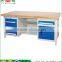 China TJG Oil And Heat Tolerance Beech Log Desktop Combination Workbench With Tool Storage Cabinet