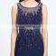 2016 Fashion high quality hard manual nail bead evening dress long
