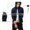 Plain dye zipper up navy blue hoodies for man