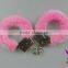 Fur lined party metal toy plush handcuffs sex toys