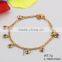 Luxury Metal Stainless Steel Chain Coloful Charms Zircon Anklet