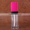 13-14g Empty Pink Cap Transparent Body PVC Lip Gloss Tube