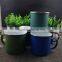 Bulk items of high quality 350ml carbon steel metal enamel coffee mug with stainless steel rim for promotional