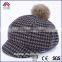custom Wool winter hats with pom poms
