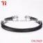 2016Equisite bracelet with zircon, 316L stainless steel bracelet, jewelry black charm bracelet
