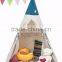 Children Teepee Play Tent With Windows and Play Mat-White airplane Pattern