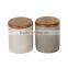 Cermaic jars for bath salts marble cement skin care containers with wood lids