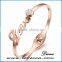 2017 Stock gold/rose gold stainless steel open bangle bracelet cuff love bracelet