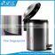 Wholesale silver eco-friendly cylinder lowes stainless steel trash can with the foot pedal