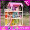 2017 new design pink pretend play toy wooden american girl doll house W06A170-S