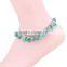 2016 pure handmade rose quartz beads charm anklet diy semi precious stone beads anklet bracelet for valentone's gifts